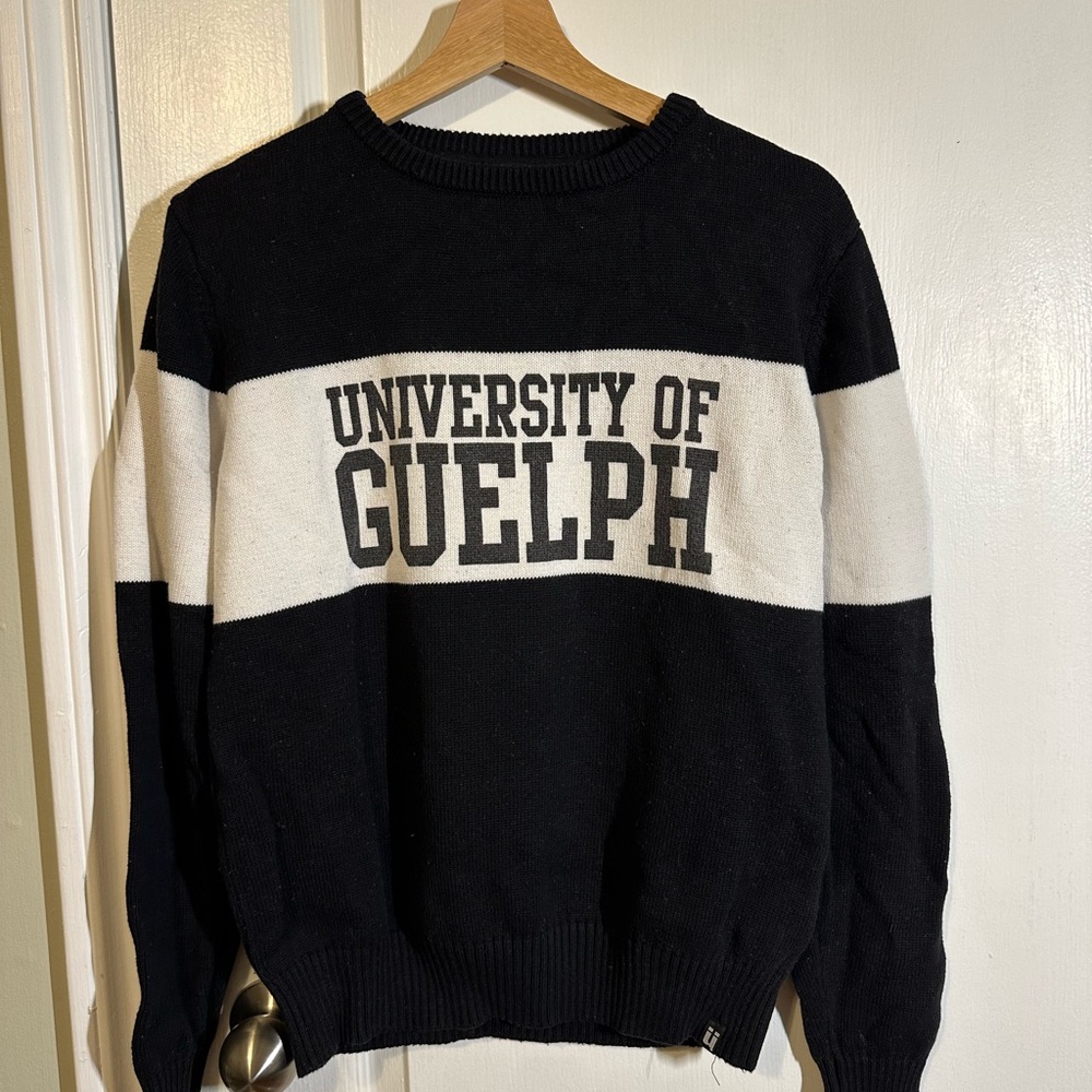 University of Guelph Knit Sweater - Black and White Size S